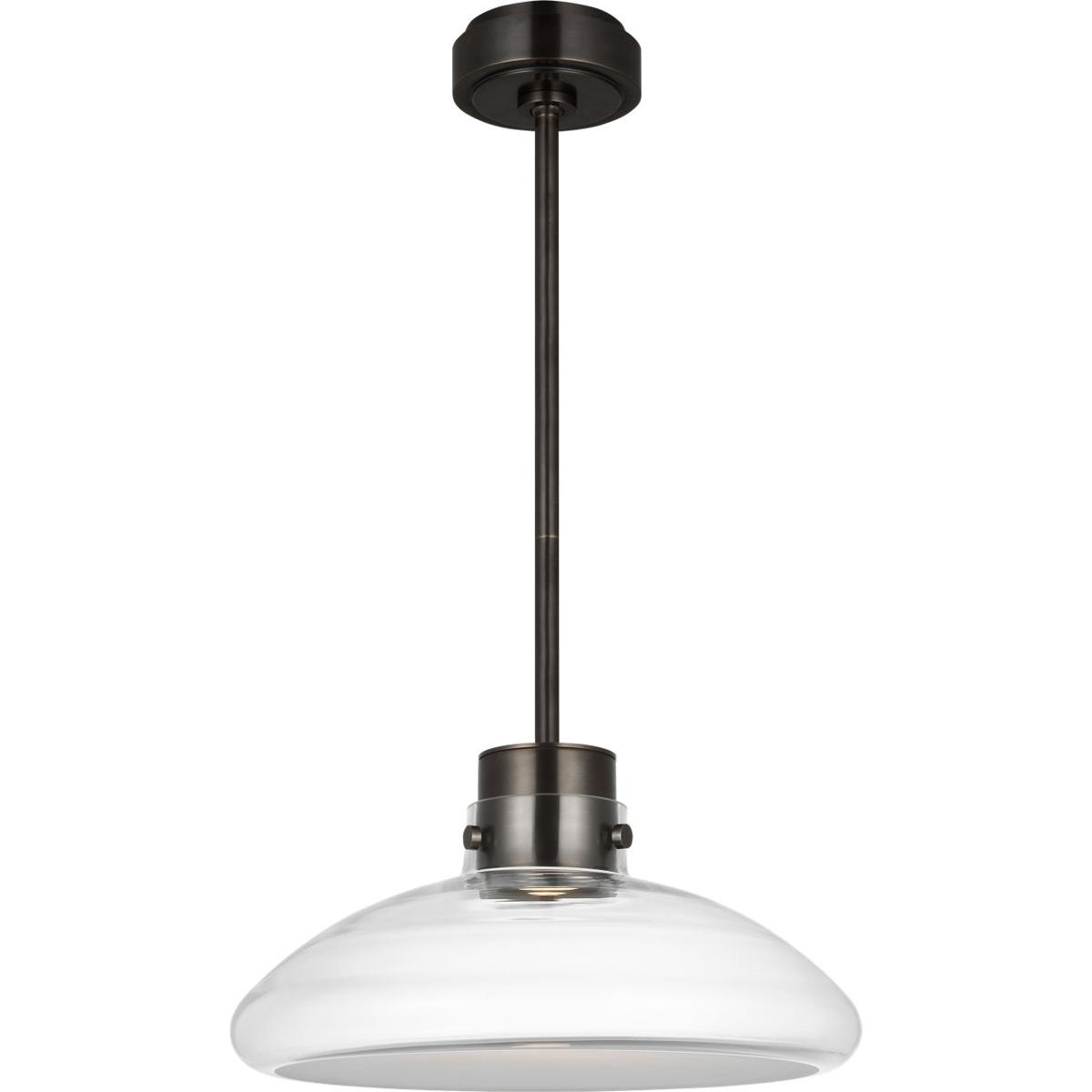Visual Comfort Modern Collection AKPD594WDBBZCE Avroko Morgan LED 16 inch Burnished Bronze with Clear Glass Pendant Ceiling Light