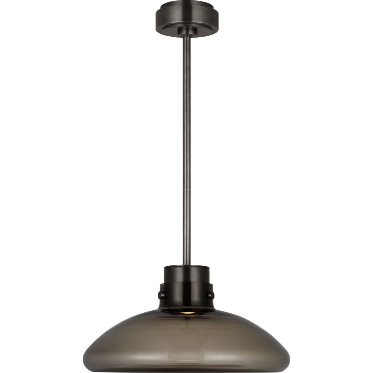 Visual Comfort Modern Collection AKPD594WDBBZSM Avroko Morgan LED 16 inch Burnished Bronze with Smoke Glass Pendant Ceiling Light