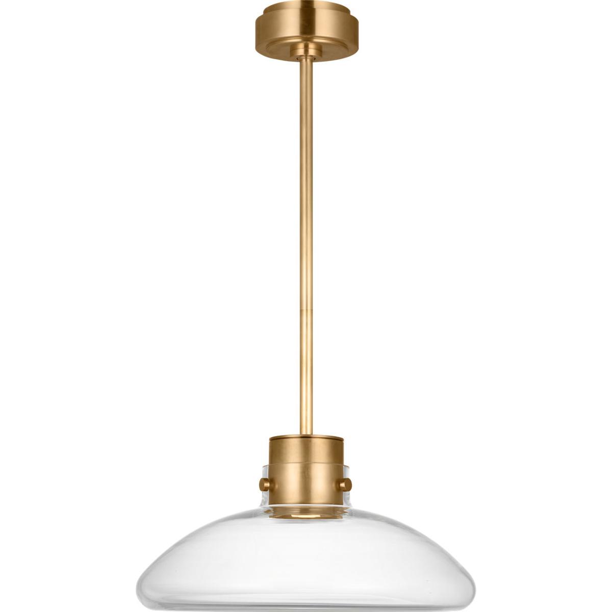 Visual Comfort Modern Collection AKPD594WDHABCE Avroko Morgan LED 16 inch Hand-Rubbed Antique Brass with Clear Glass Pendant Ceiling Light