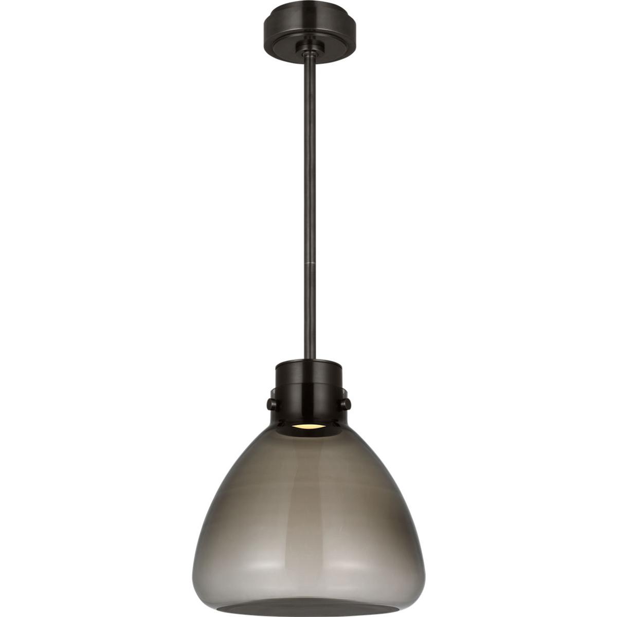 Visual Comfort Modern Collection AKPD595WDBBZSM Avroko Morgan LED 12 inch Burnished Bronze with Smoke Glass Pendant Ceiling Light