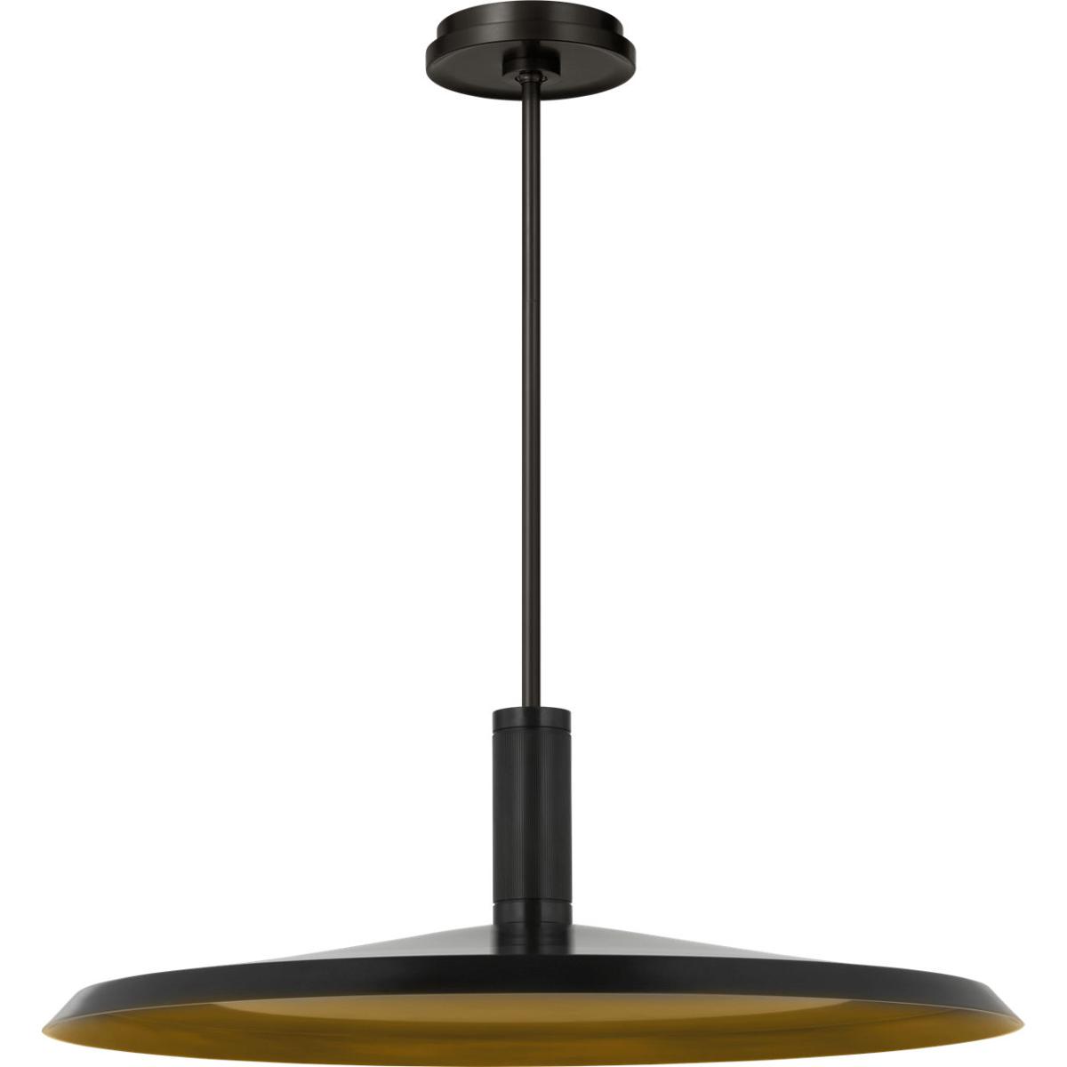 Visual Comfort Modern Collection AKPD683WDBZDB Avroko Saucer Direct LED 24 inch Bronze and Darkened Brass Pendant Ceiling Light