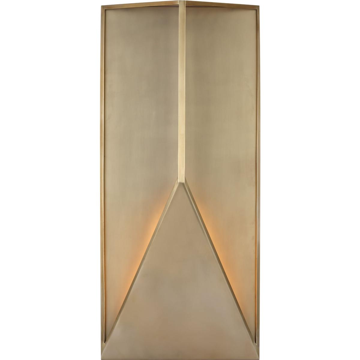 Visual Comfort Modern Collection KWOWS69427HABCG Kelly by Kelly Wearstler Punto LED 30 inch Hand Rubbed Antique Brass Outdoor Wall Lantern