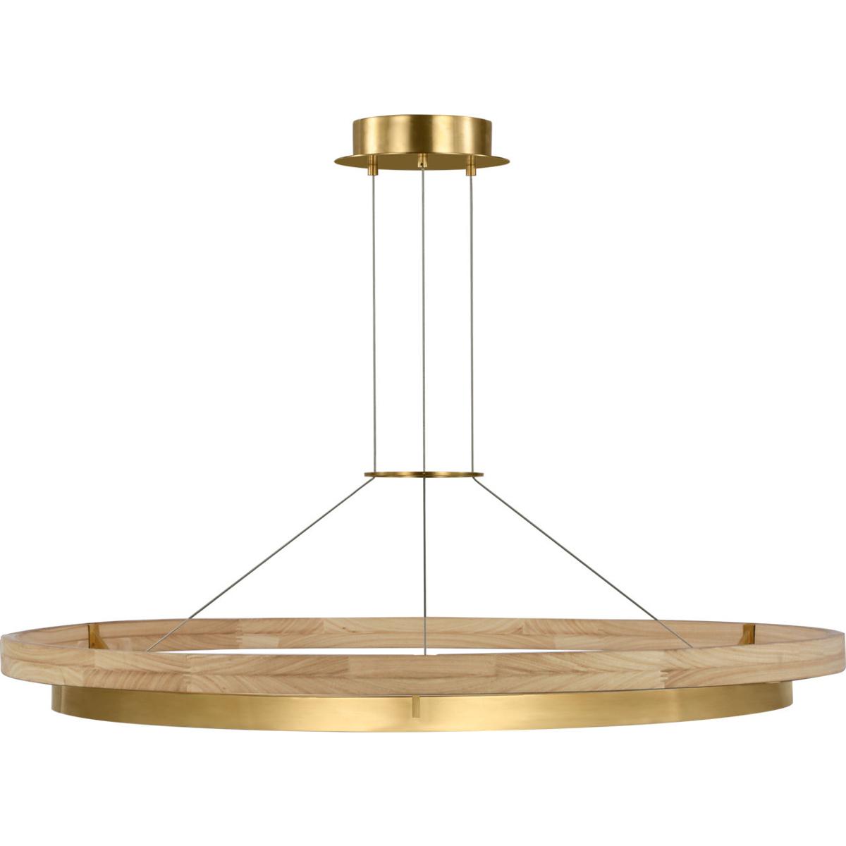 Visual Comfort Modern Collection 700GRC48HABNO-LED930 Sean Lavin Grace 1 Light 48 inch Hand Rubbed Antique Brass/Natural Oak Chandelier Ceiling Light