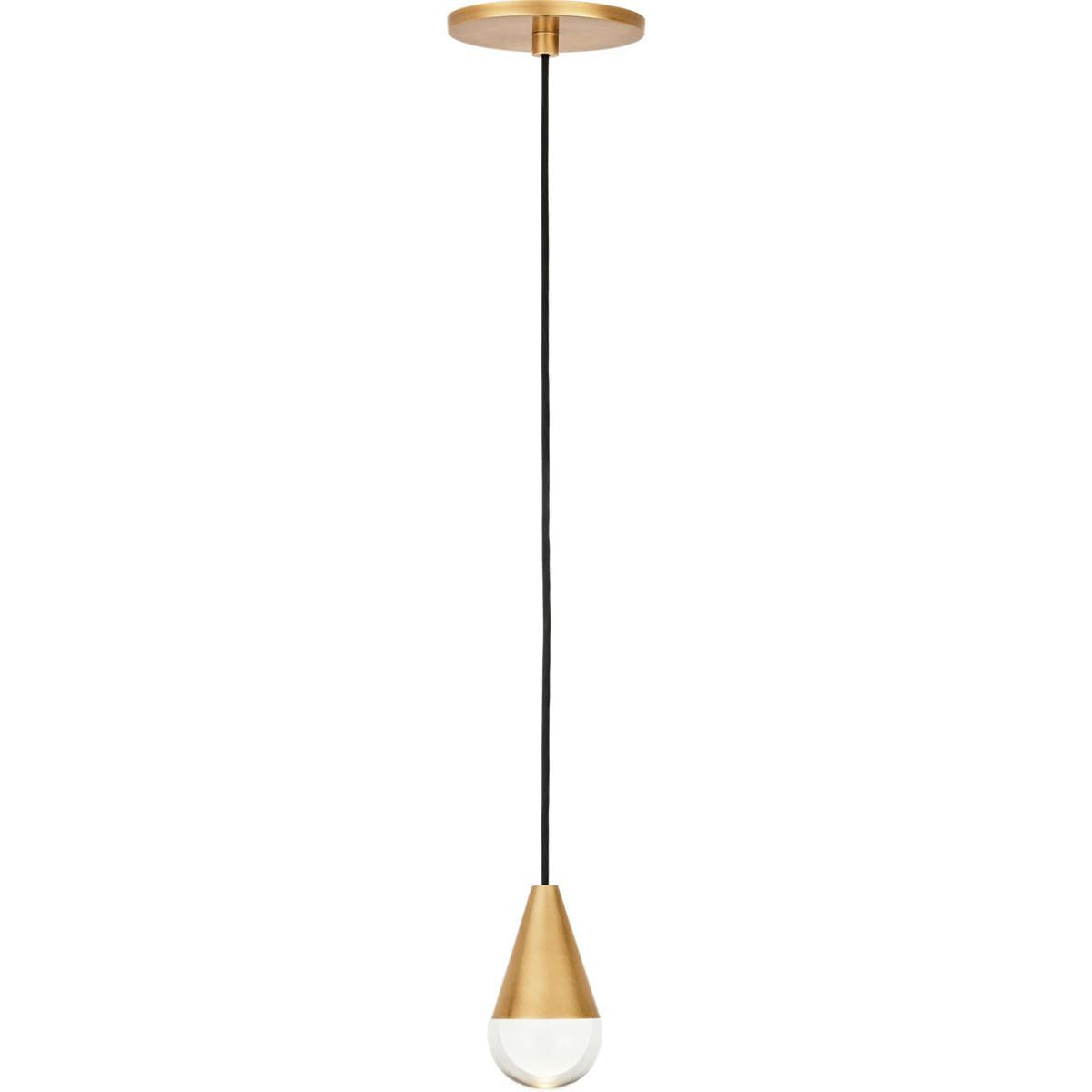 Visual Comfort Modern Collection 700TRSPCPA1RNB-LED930 Sean Lavin Cupola LED Natural Brass Pendant Ceiling Light, Integrated LED