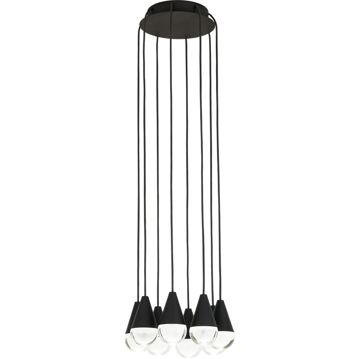 Visual Comfort Modern Collection 700TRSPCPA8RB-LED930 Sean Lavin Cupola LED Nightshade Black Chandelier Ceiling Light, Integrated LED