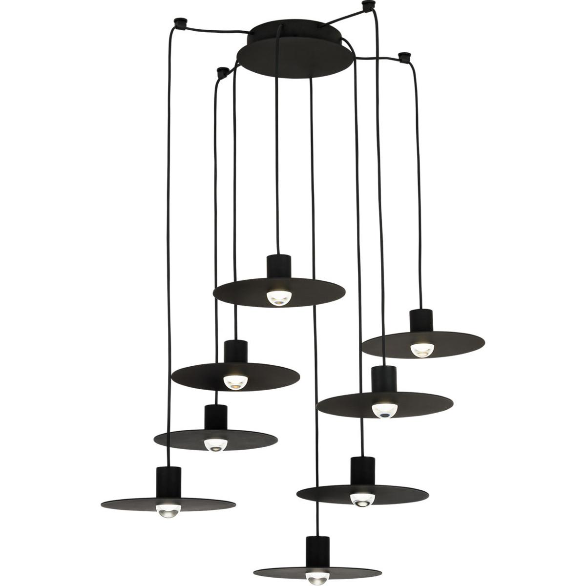 Visual Comfort Modern Collection 700TRSPEVS8RB-LED930 Sean Lavin Eaves LED Nightshade Black Chandelier Ceiling Light, Integrated LED