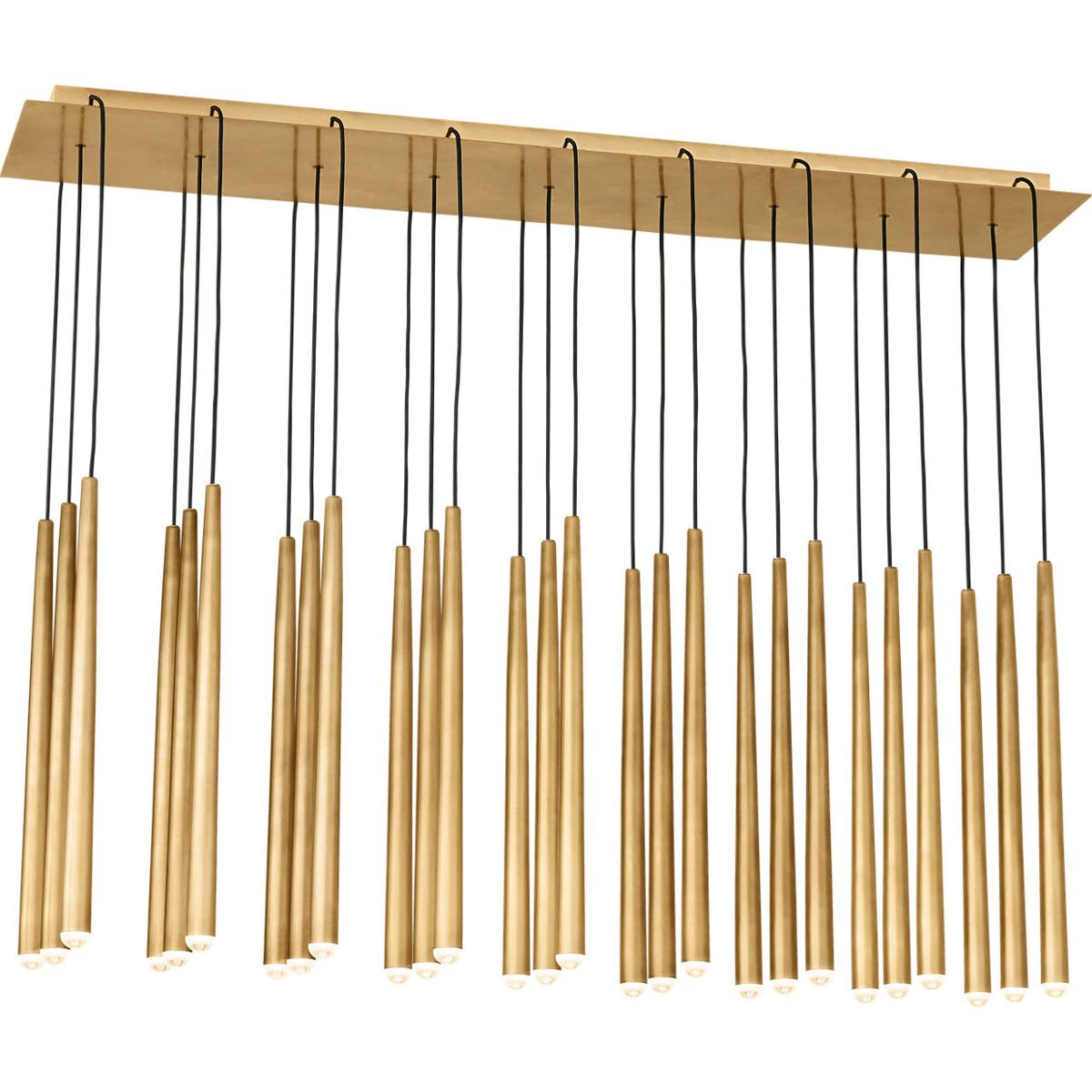 Visual Comfort Modern Collection 700TRSPPYL27TNB-LED930277 Sean Lavin Pylon LED Natural Brass Chandelier Ceiling Light, Integrated LED