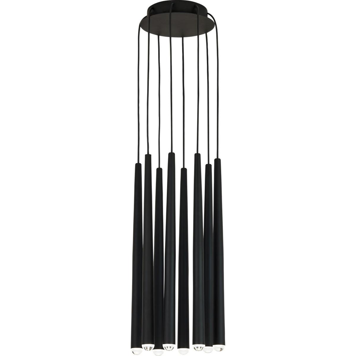 Visual Comfort Modern Collection 700TRSPPYL8RB-LED930 Sean Lavin Pylon LED Nightshade Black Chandelier Ceiling Light, Integrated LED