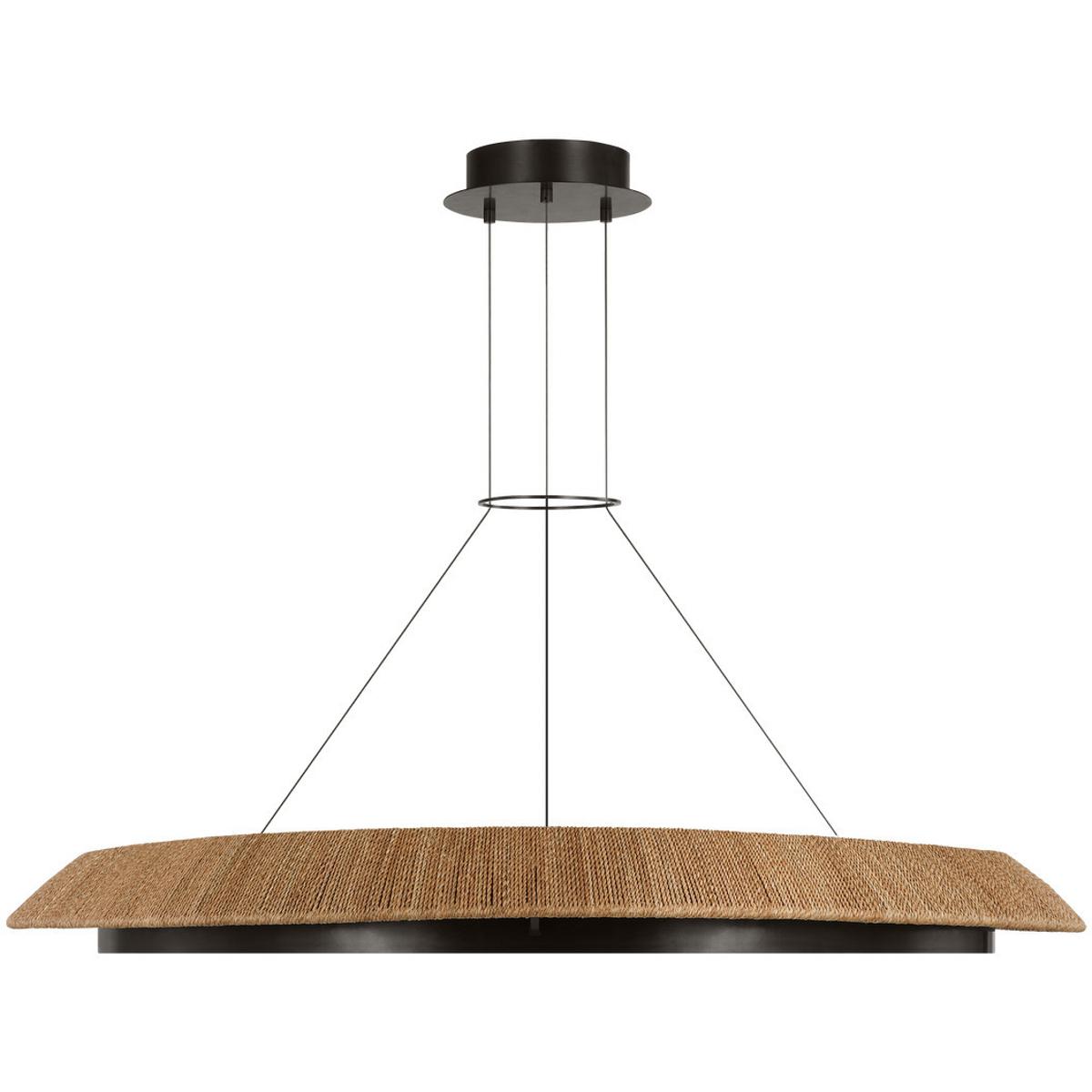 Visual Comfort Modern Collection SLCH55727NTBZ Sean Lavin Noa 1 Light 50.5 inch Bronze Chandelier Ceiling Light in Natural Sea Grass