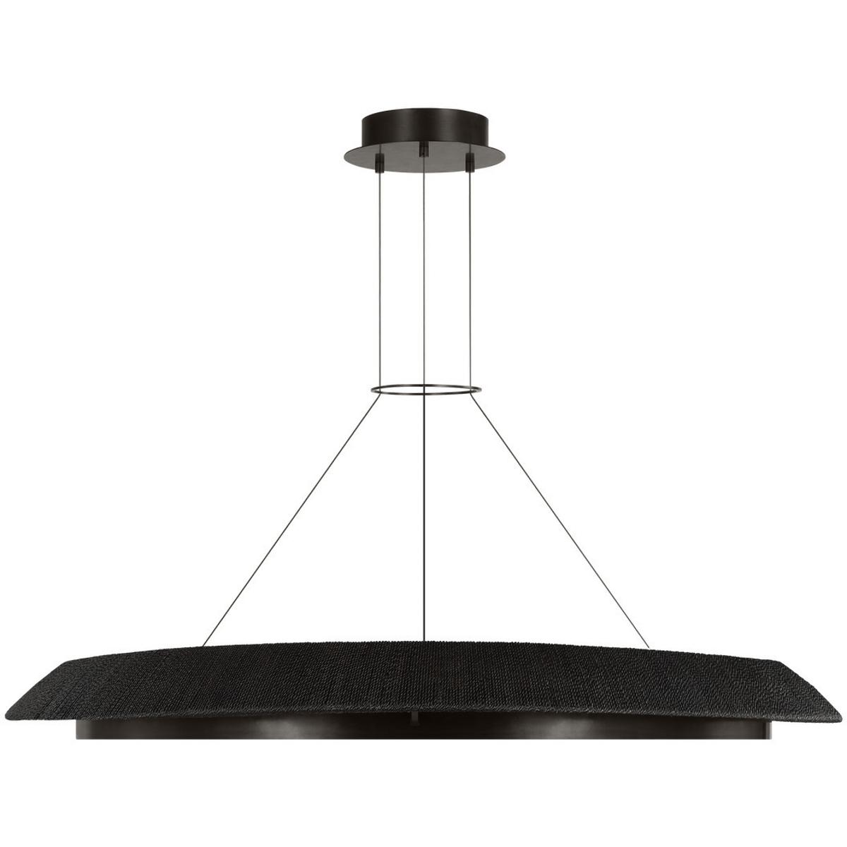 Visual Comfort Modern Collection SLCH55727WBKBZ Sean Lavin Noa 1 Light 50.5 inch Bronze Chandelier Ceiling Light in Washed Black Sea Grass