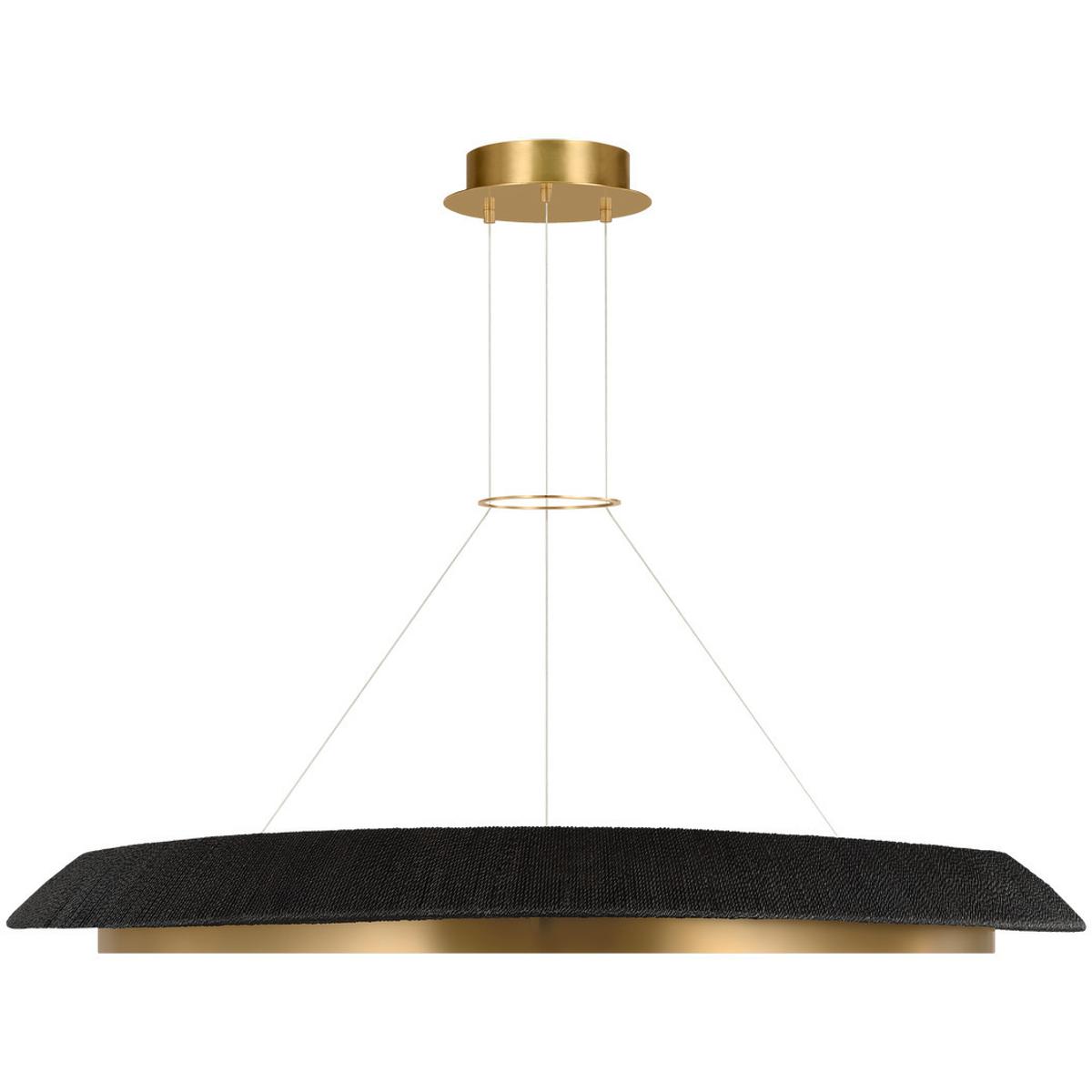 Visual Comfort Modern Collection SLCH55727WBKHAB Sean Lavin Noa 1 Light 50.5 inch Hand Rubbed Antique Brass Chandelier Ceiling Light in Washed Black S