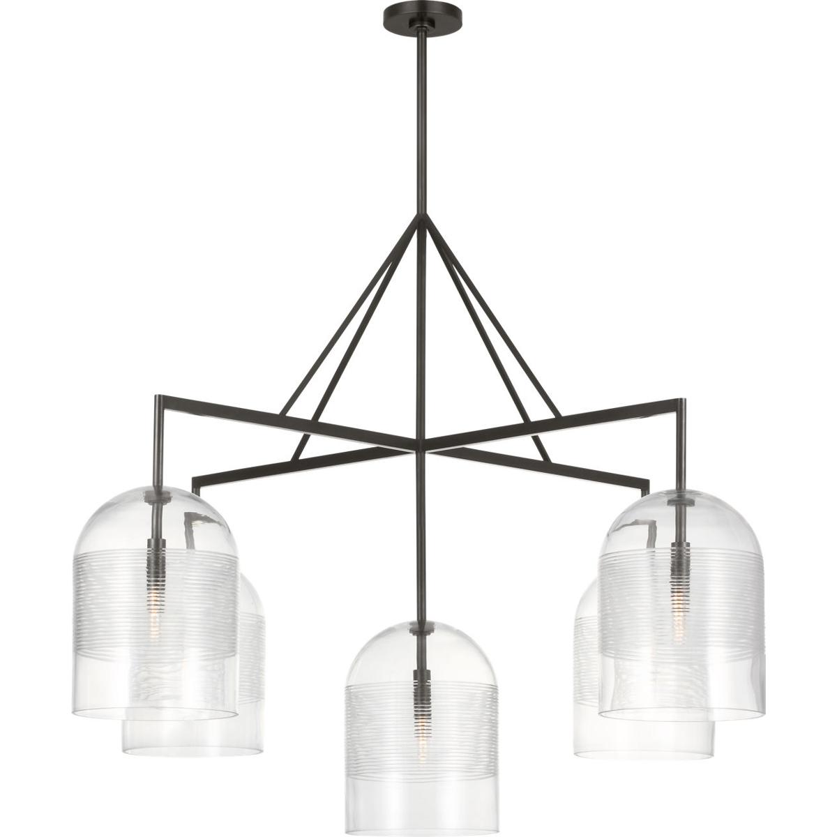 Visual Comfort Modern Collection SLCH636BZCG Sean Lavin Leano 5 Light 52 inch Bronze Chandelier Ceiling Light