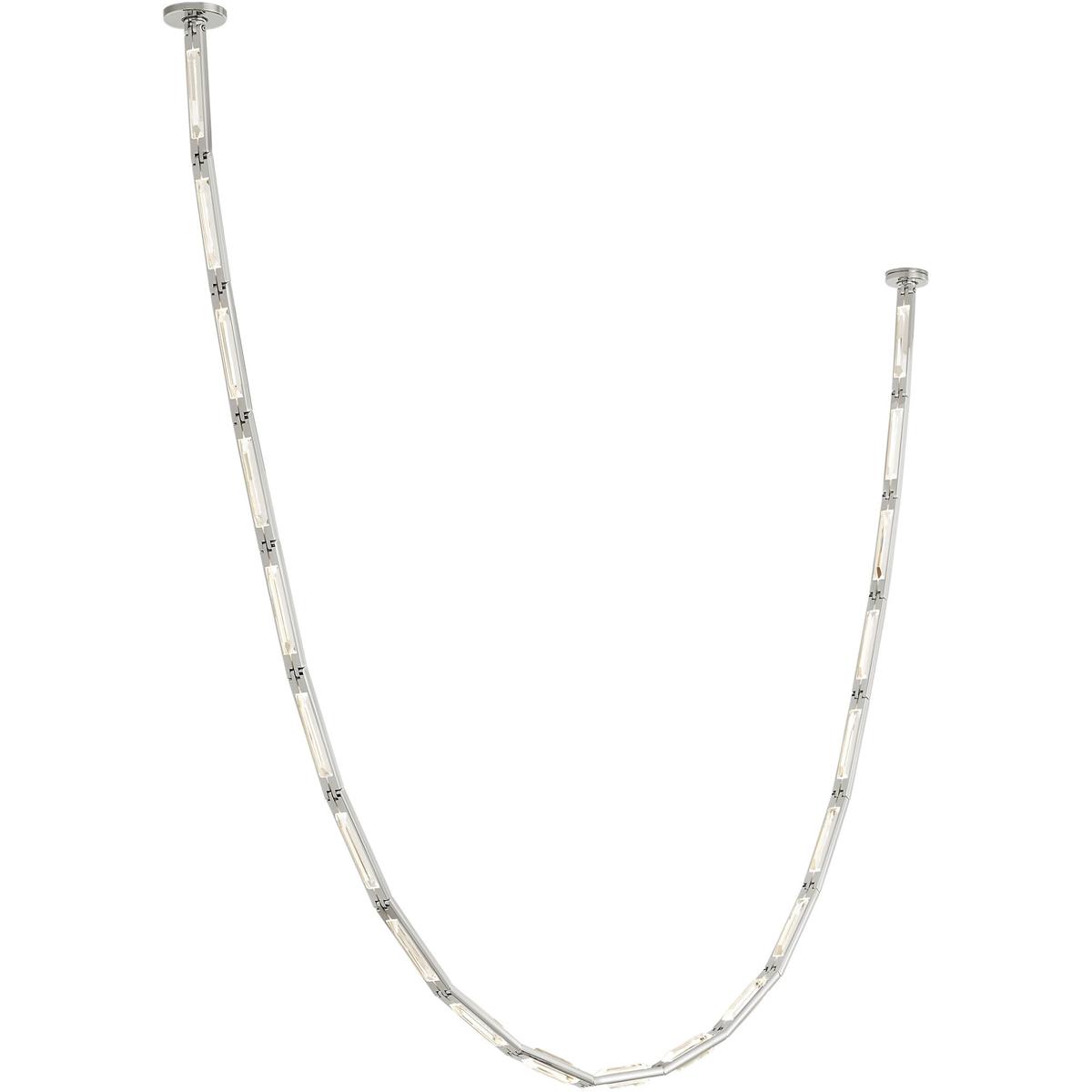 Visual Comfort Modern Collection SLCH65227NR Sean Lavin Catena LED 0.8 inch Polished Nickel Chandelier Ceiling Light in 2700K, Remote