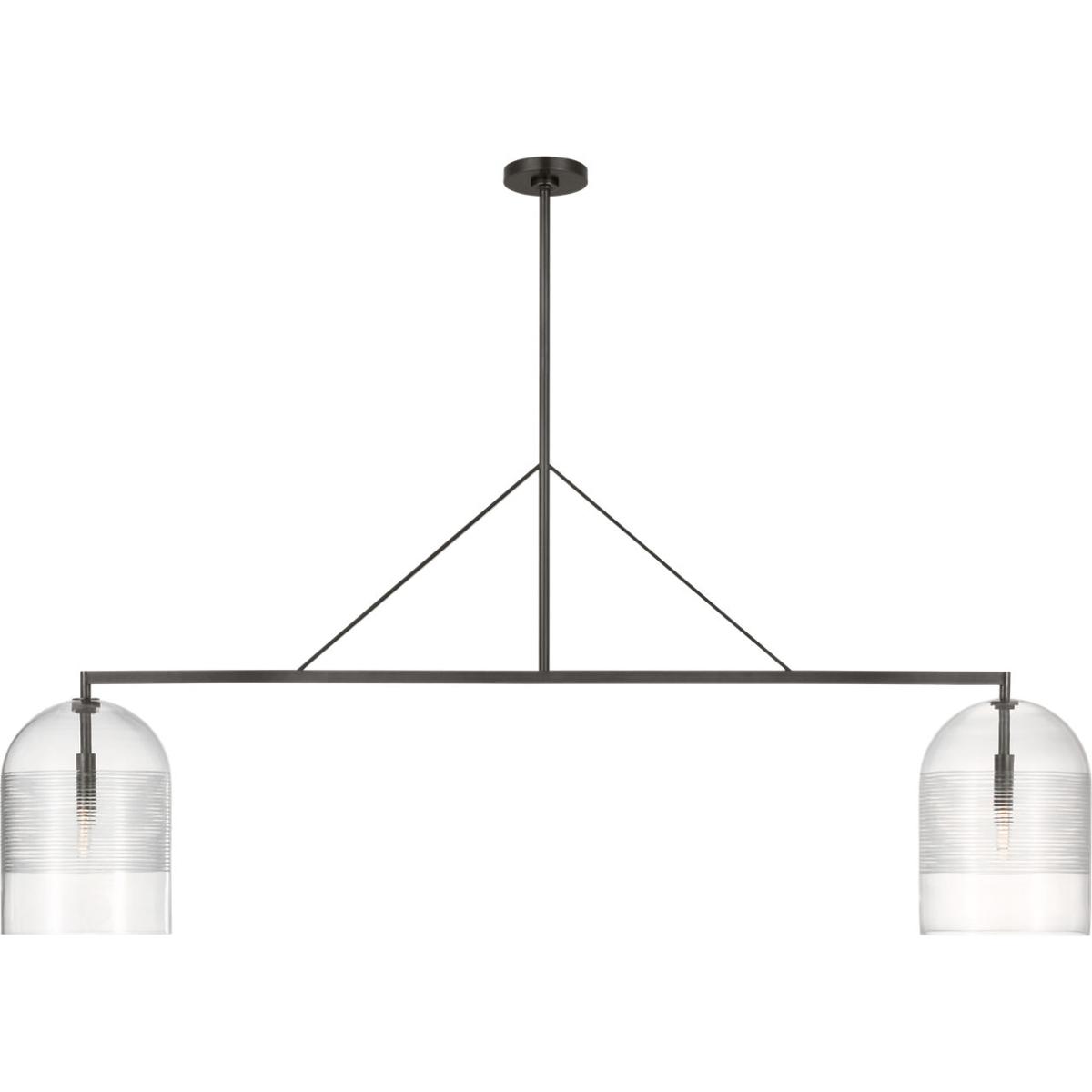 Visual Comfort Modern Collection SLLS638BZCG Sean Lavin Leano 2 Light 60.5 inch Bronze Linear Chandelier Ceiling Light