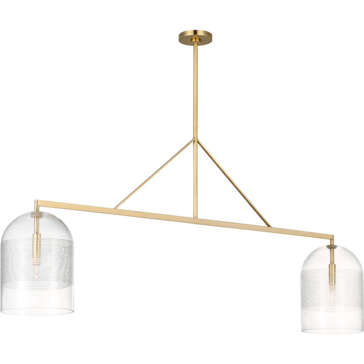 Visual Comfort Modern Collection SLLS638HABCG Sean Lavin Leano 2 Light 60.5 inch Hand-Rubbed Antique Brass Linear Chandelier Ceiling Light