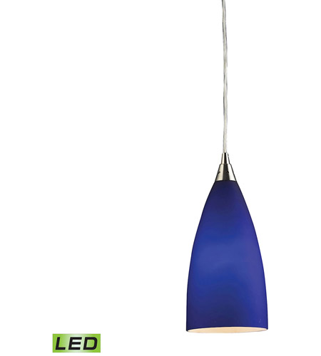 TrulyCoastal 31130-SNBL Shearwater LED 5 inch Satin Nickel with Blue Multi Pendant Ceiling Light, Configurable photo