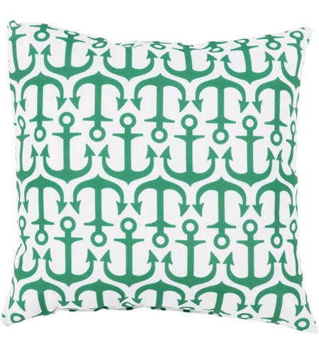 TrulyCoastal 31943-GG Mobjack Bay 26 X 26 inch Green and Off-White Outdoor Throw Pillow photo