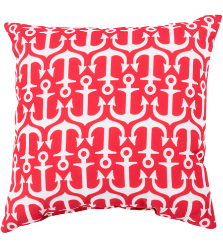 TrulyCoastal 31954-BR Mobjack Bay 20 X 20 inch Red and Off-White Outdoor Throw Pillow photo