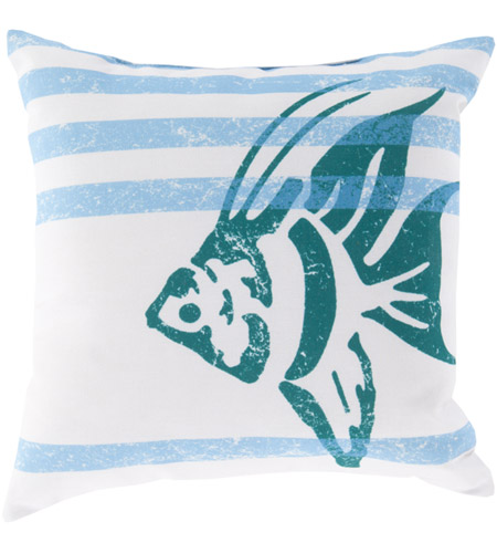 TrulyCoastal 32047-IS Mobjack Bay 20 X 20 inch Off-White and Blue Outdoor Throw Pillow photo