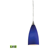 TrulyCoastal 31130-SNBL Shearwater LED 5 inch Satin Nickel with Blue Multi Pendant Ceiling Light, Configurable photo thumbnail