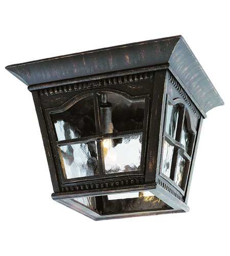 Trans Globe Lighting 5427 Ar Briarwood 3 Light 11 Inch Antique Rust Outdoor Flushmount Lantern