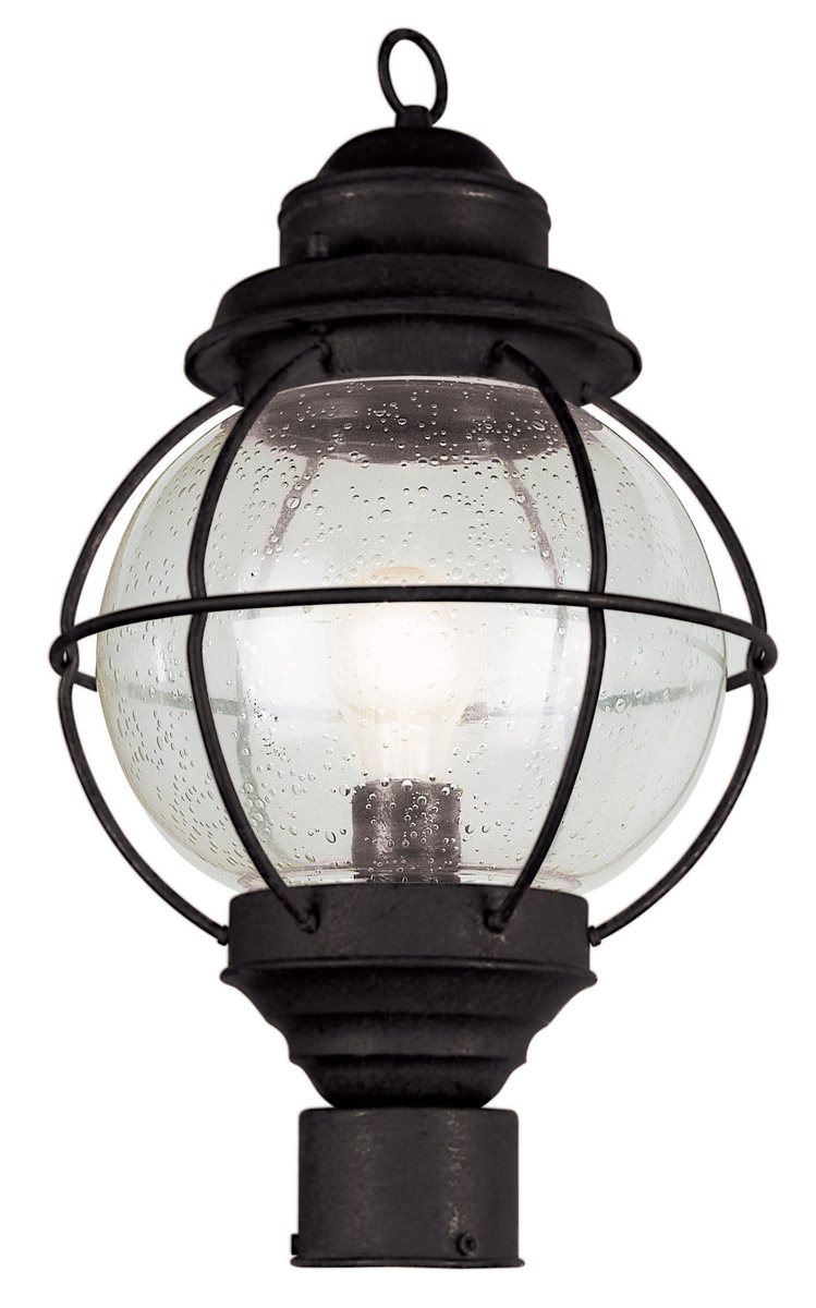 Trans Globe Lighting 69902-BK Catalina 1 Light 15 inch Black Outdoor Postmount Lantern