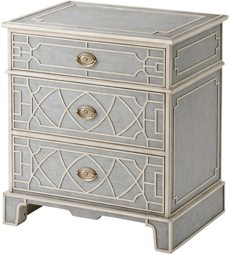 Theodore Alexander 6002 243 Theodore Alexander 30 X 27 Inch Grey Limestone Painted Nightstand