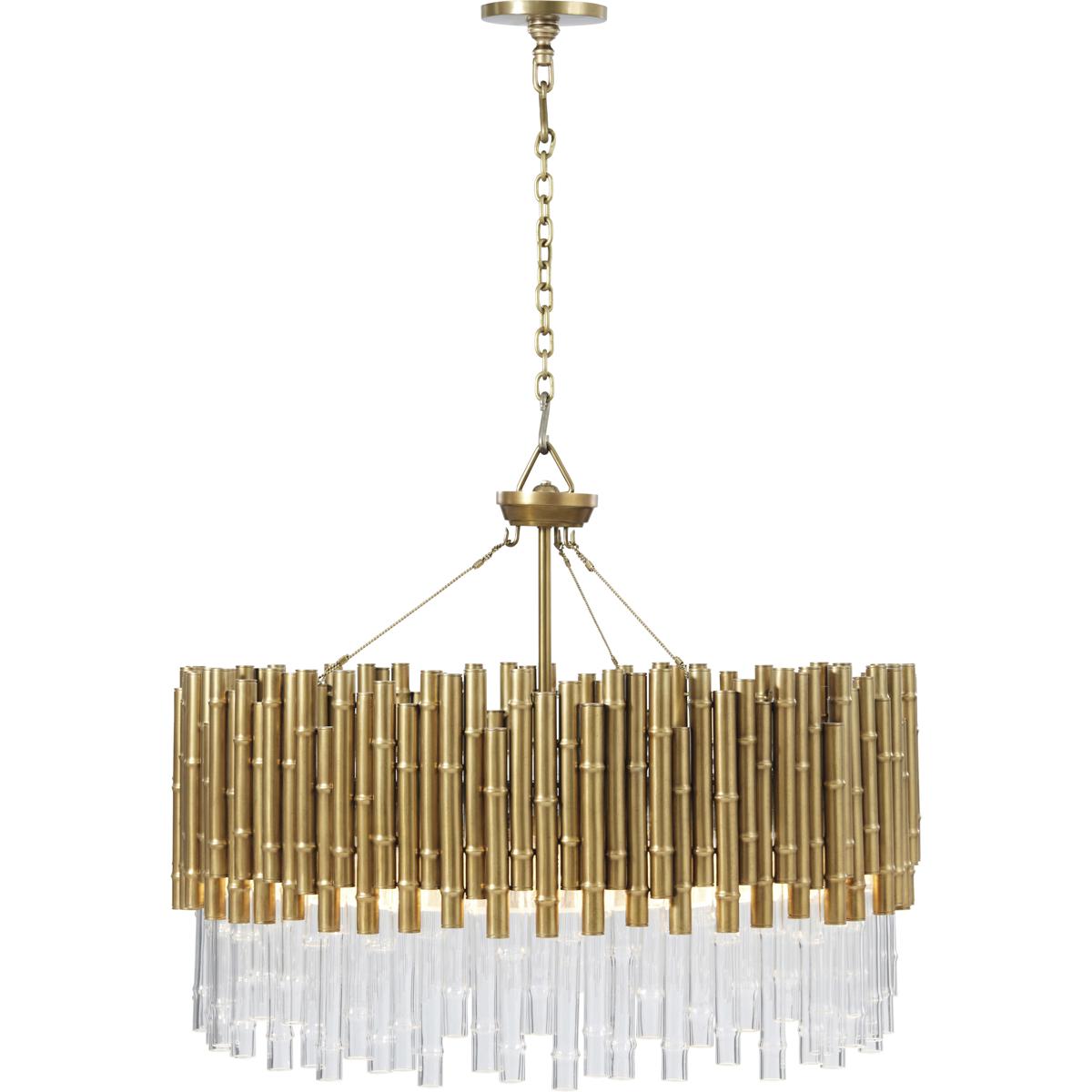 Theodore Alexander TA23018.C389 Kesden 35.5 inch Brass Bamboo Chandelier Ceiling Light, Grande Round, TA Illuminations