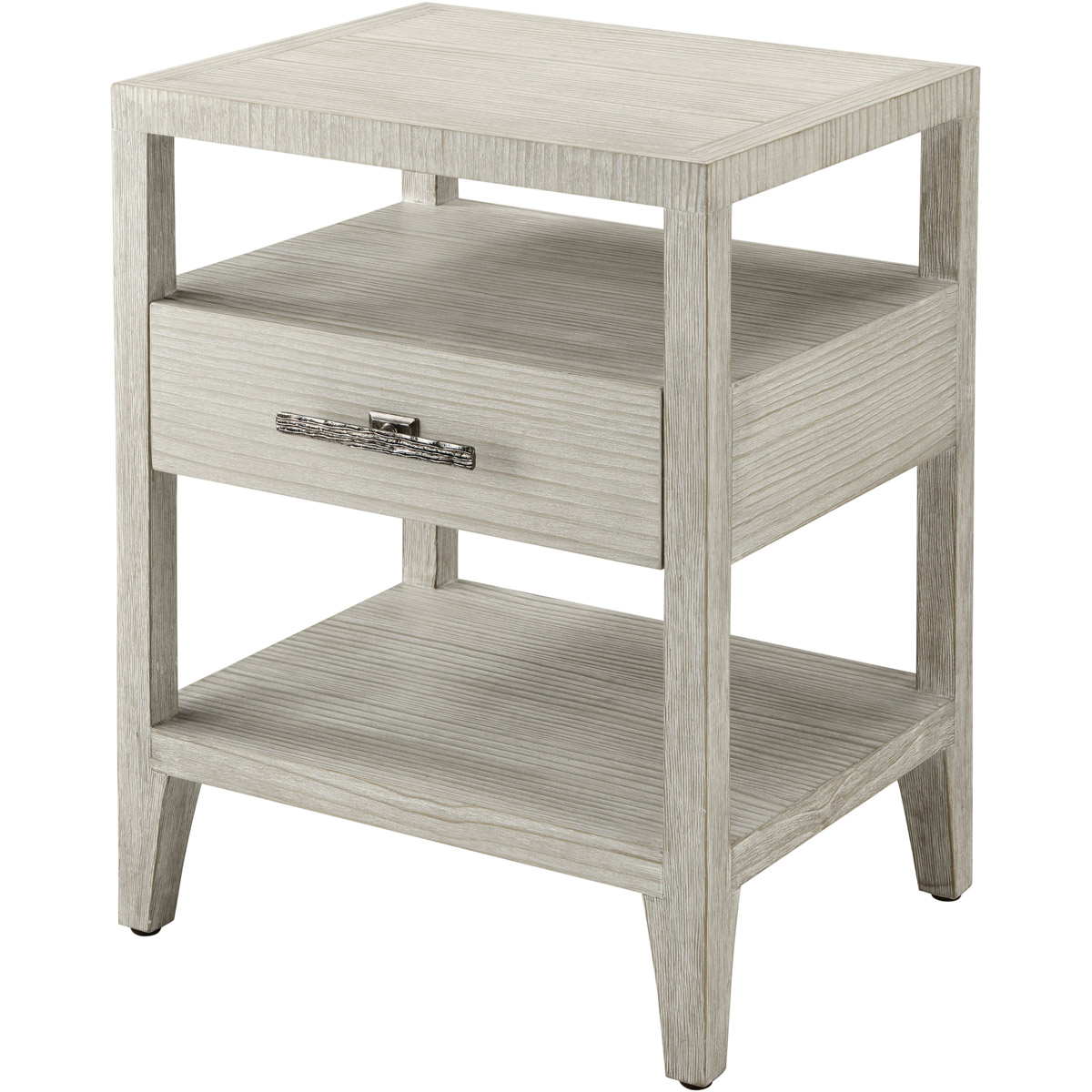 Theodore Alexander TA50083 Breeze 28.25 X 22 inch Sea Salt with Dark Sterling Nightstand, One Drawer