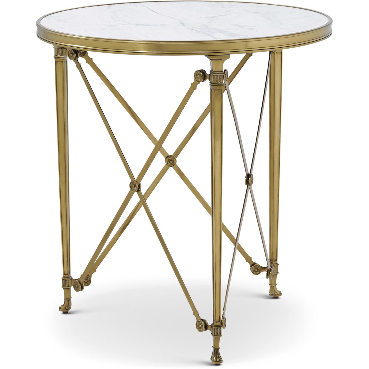 Theodore Alexander TA55008 Spencer London 29.5 X 28 inch Cannes Brass / Lacus Quartz Round Center Table, Brass with Quartz Top, Round, Round Brass Cen