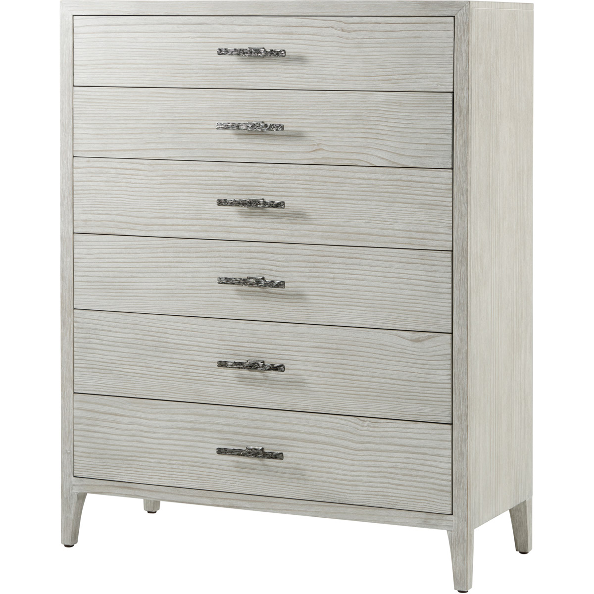 Theodore Alexander TA60037 Breeze Sea Salt with Dark Sterling Tall Chest of Drawers