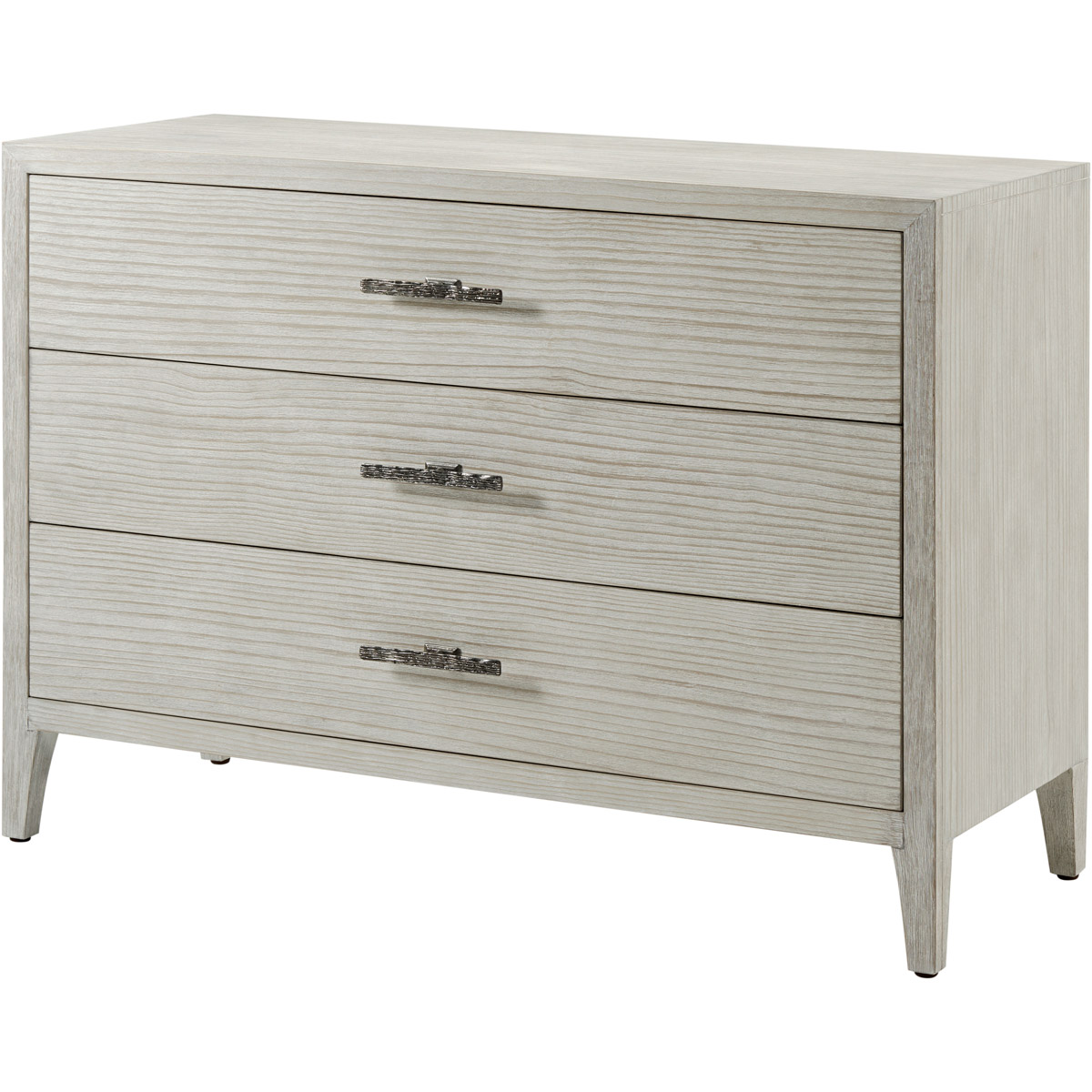 Theodore Alexander TA60039 Breeze Sea Salt with Dark Sterling Three Drawer Chest