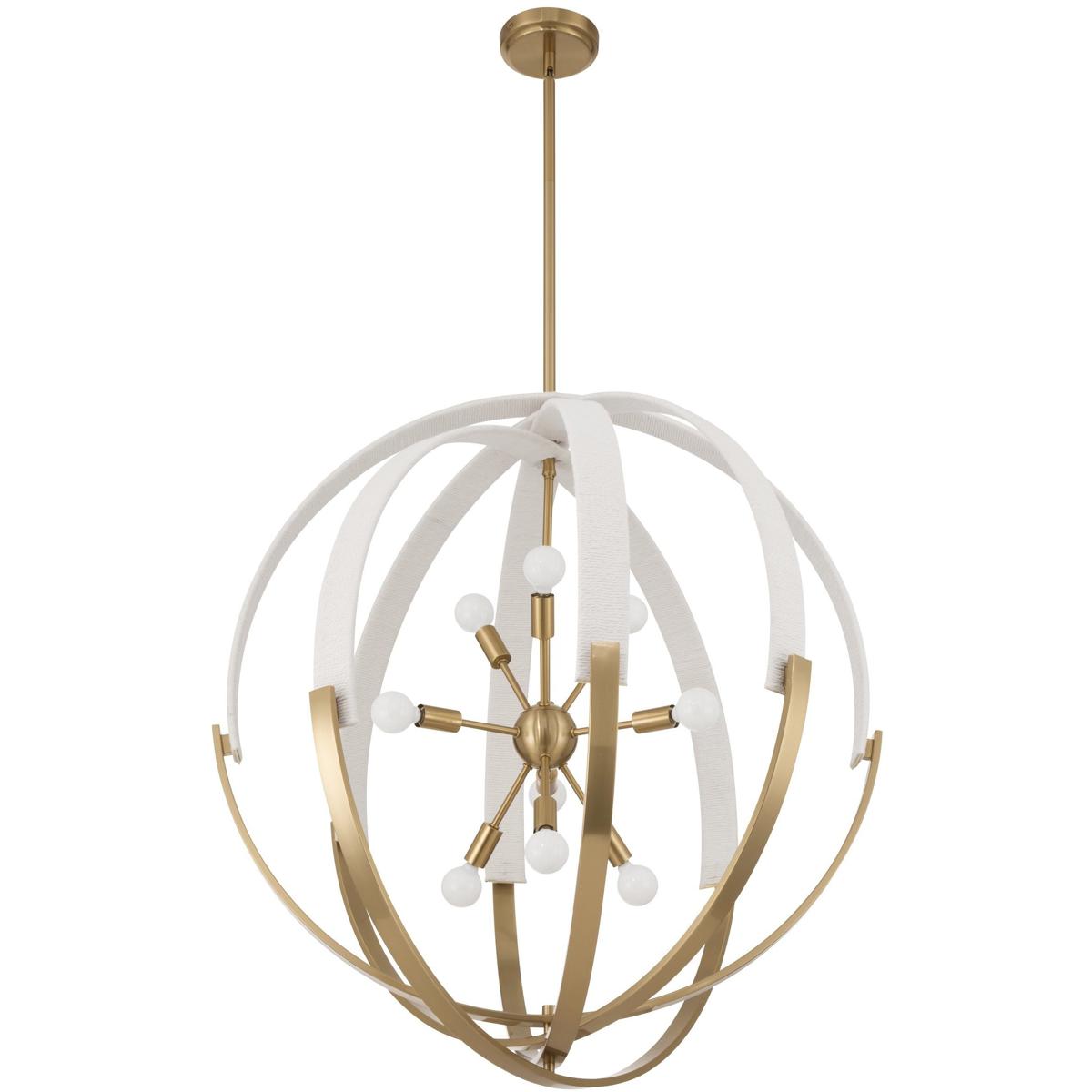 Thesis 207274A Abbey 9 Light 31.5 inch Brass and Cream Chandelier Ceiling Light