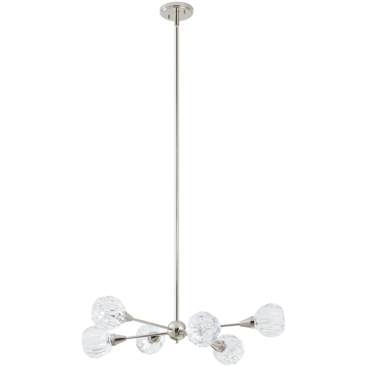 Thesis 206942A Helena 6 Light 32 inch Polished Nickel Chandelier Ceiling Light