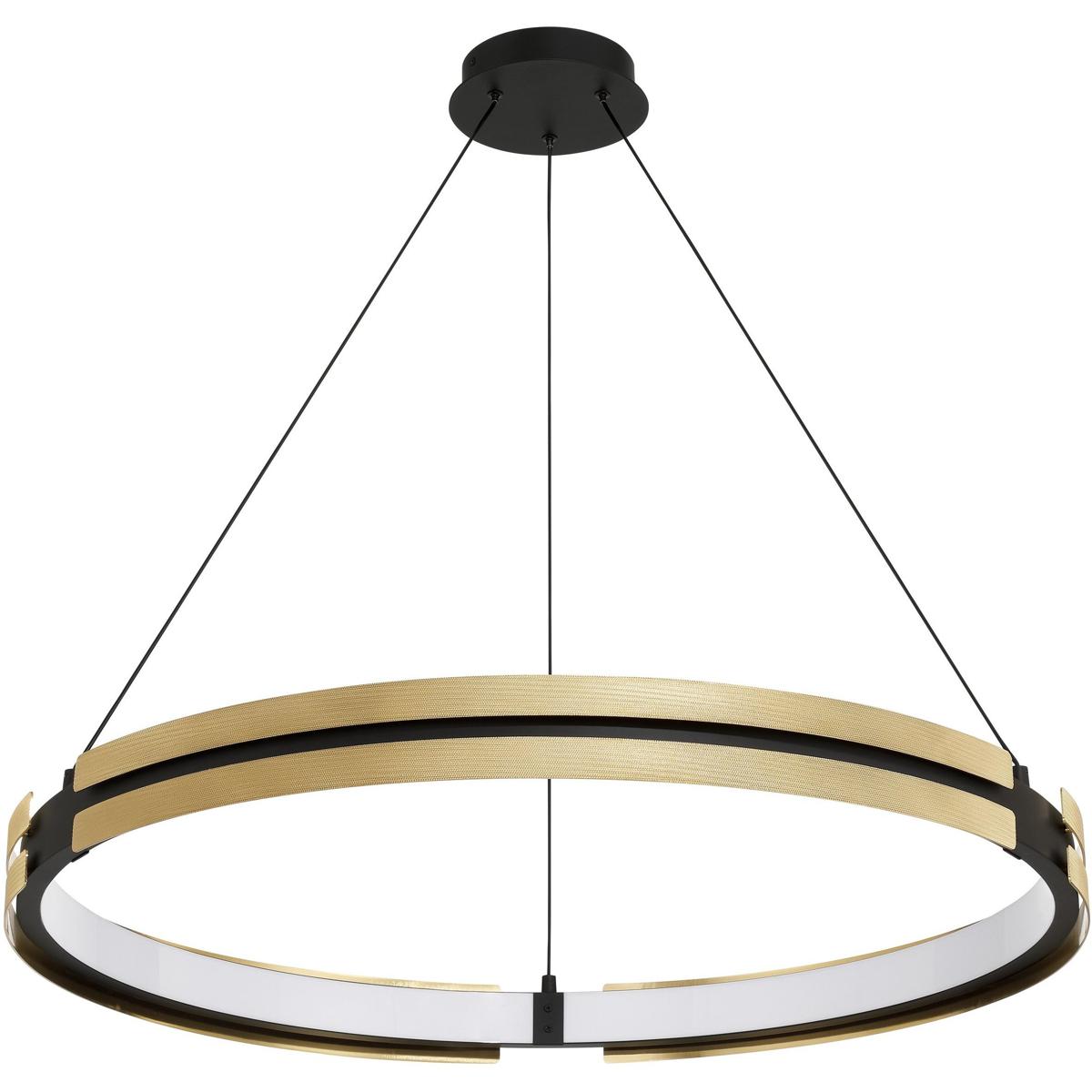 Thesis 207774A Grazia LED 36 inch Matte Black and Brushed Gold Chandelier Ceiling Light