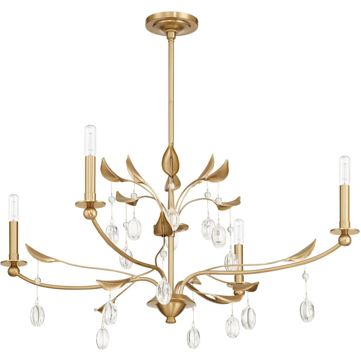 Thesis 207344A Presley 4 Light 36 inch Champagne Gold and Clear Chandelier Ceiling Light