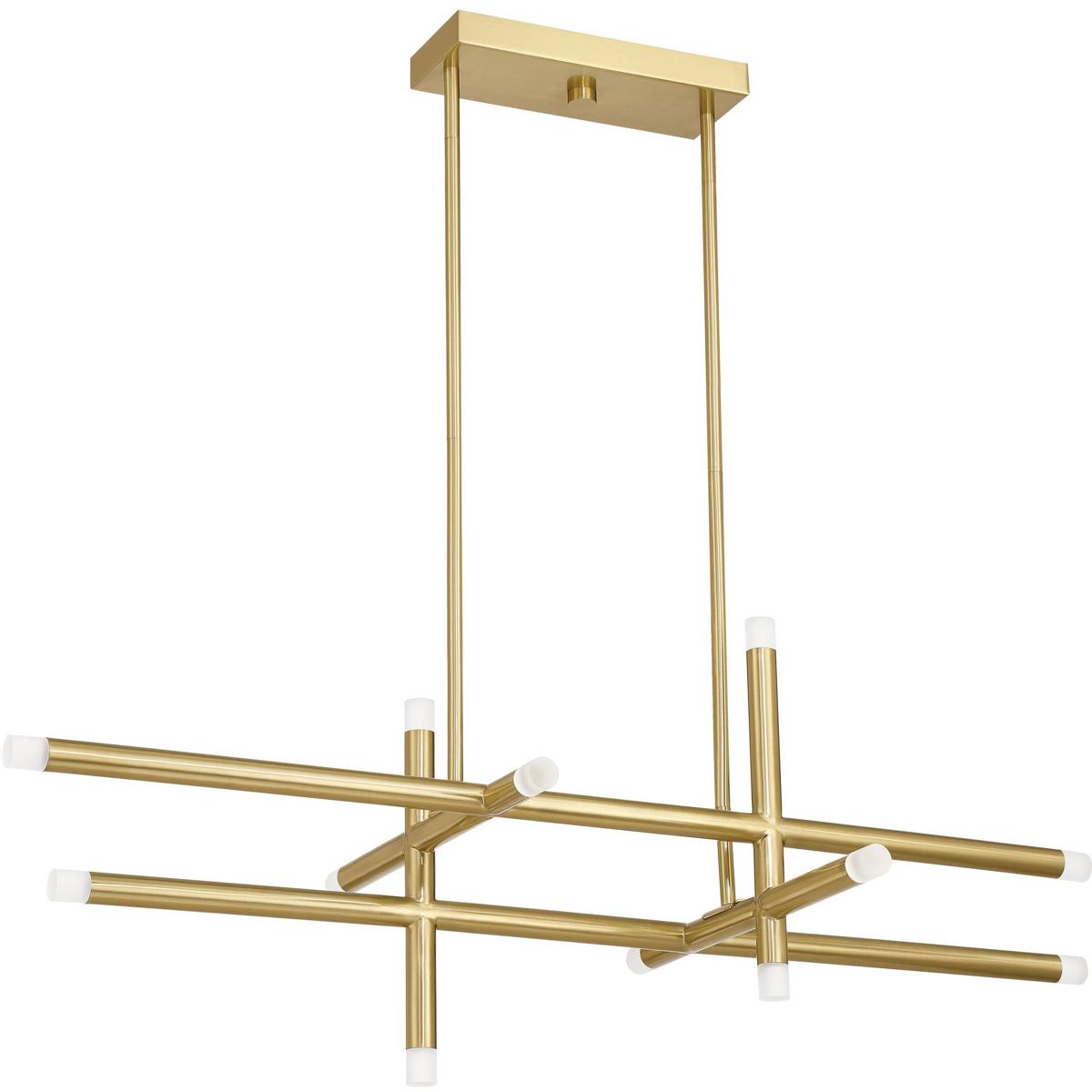 Thesis 207299A Manhattan LED 48 inch Brushed Gold Linear Chandelier Ceiling Light