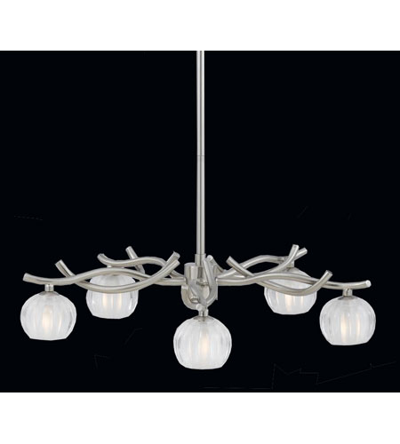 Cosmo 5 Light Chandeliers in Satin Nickel 31193