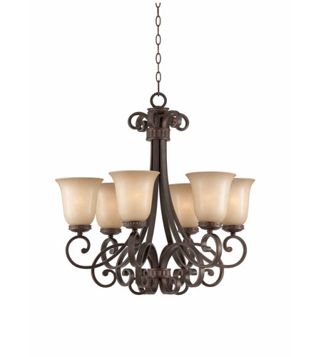 Corsica 6 Light Chandeliers in English Bronze 31433