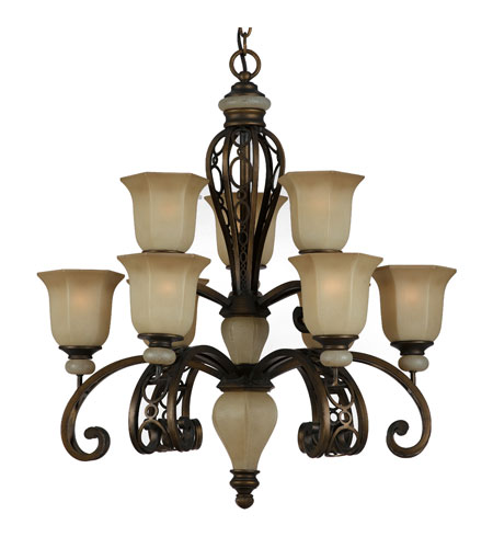 Ironstone 9 Light Chandeliers in Platinum Bronze 31904