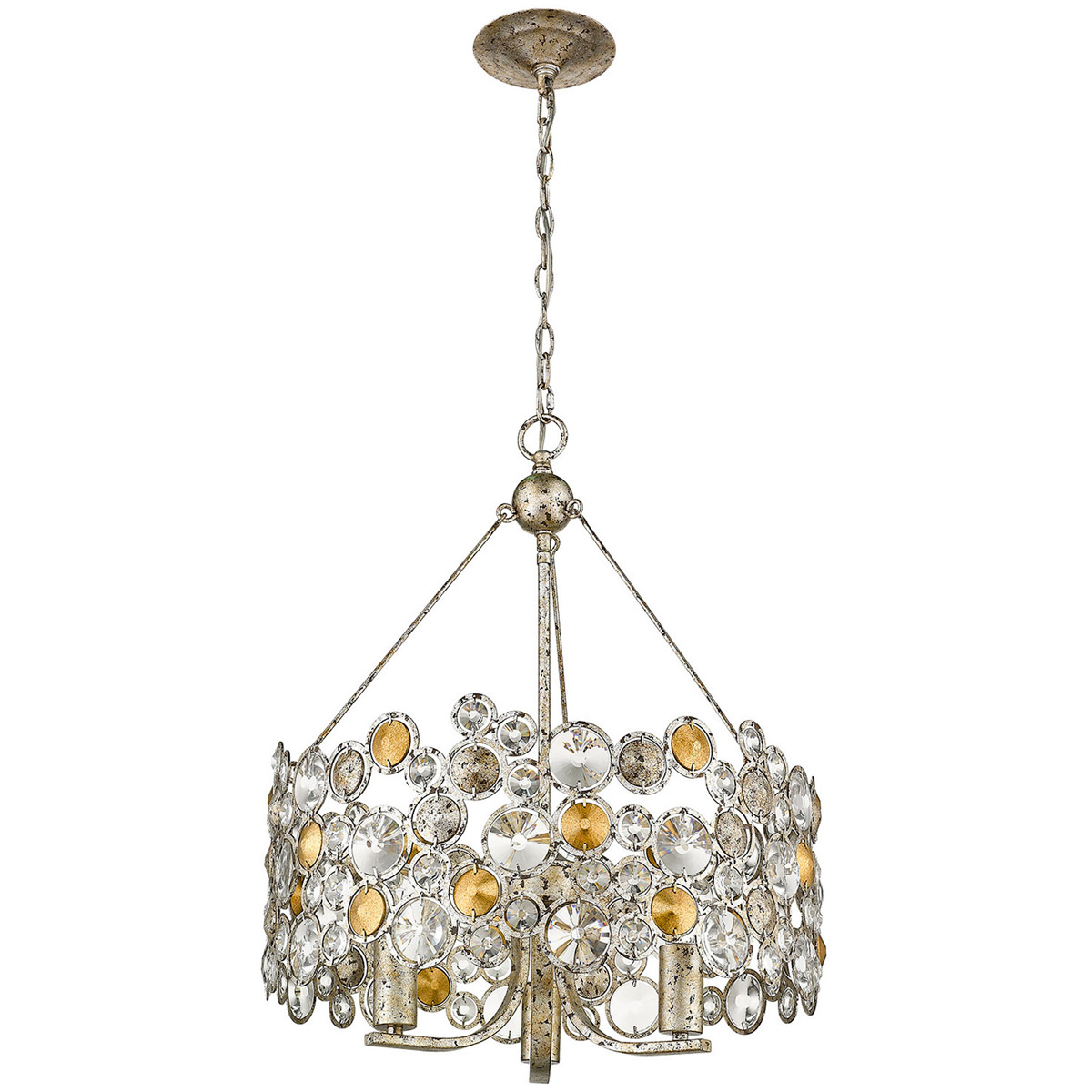 Trend Lighting TP10001ASL Vitozzi 3 Light 21 inch Antique Silver Leaf Chandelier Ceiling Light
