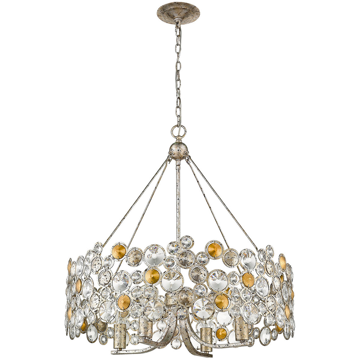 Trend Lighting TP10002ASL Vitozzi 4 Light 27 inch Antique Silver Leaf Chandelier Ceiling Light