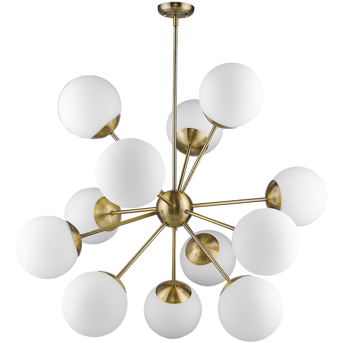 Trend Lighting TP20006ATB Solea 12 Light 40 inch Antique Brass Chandelier Ceiling Light