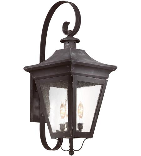 Troy Lighting B8933CI Oxford 3 Light 28 inch Charred Iron Outdoor Wall Lantern in Clear photo