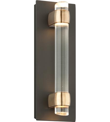 Troy Lighting Utopia 4 Light Led Outdoor Wall Sconce In Bronze With Aged Brass Accents Bl3751bz