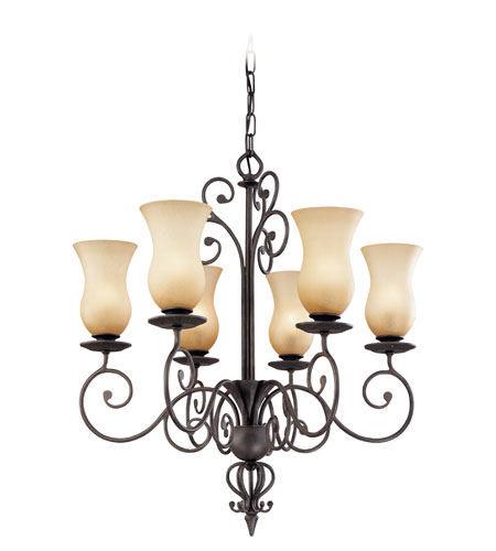 Troy Portobello 6Lt Chandelier Ceiling Mount Hanging In French Iron F1306FI photo