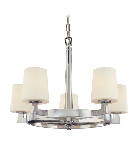 Troy Saratoga 5Lt Chandelier Ceiling Mount Hanging In Polished Chrome F1915PC photo