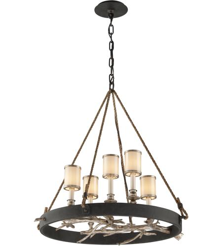 Troy Lighting F3446 Drift 5 Light 29 inch Bronze With Silver Leaf Pendant Ceiling Light photo