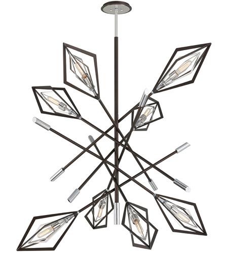 Troy Lighting F6148 Javelin 8 Light 53 inch Bronze and Polished Stainless Pendant Ceiling Light photo