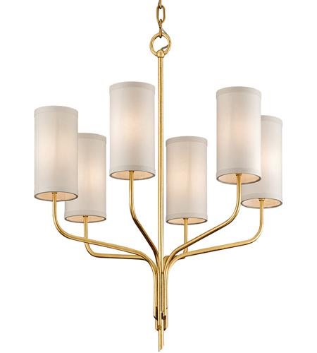 Troy Lighting F6166 Juniper 6 Light 26 Inch Textured Gold Leaf Chandelier Ceiling Light